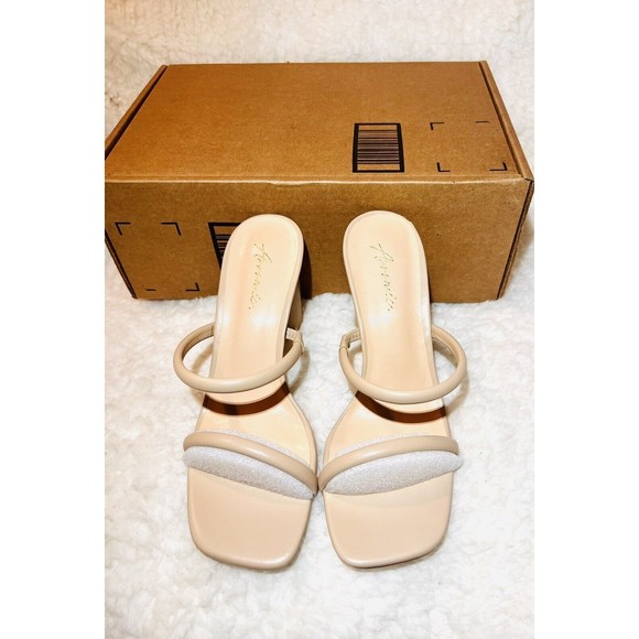 Arromic Women's Heeled Sandals Square Toe Two Strap Block Heels - Size 9 - Picture 4 of 5